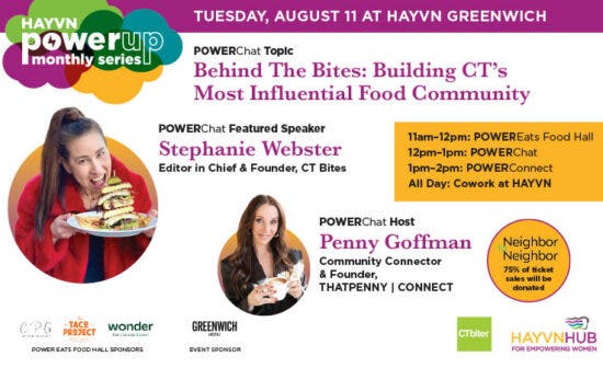 HAYVN POWERUp: Featuring POWEREats Food Hall + Speaker Stephanie Webster, CT Bites