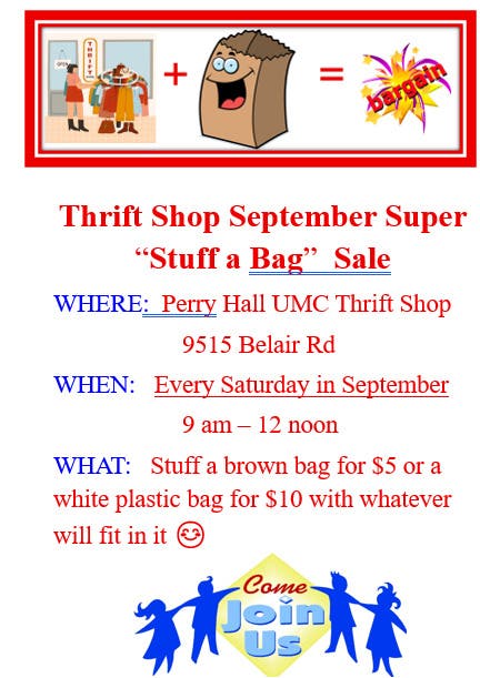 Thrift Shop Siper Stuff a Bag Sale