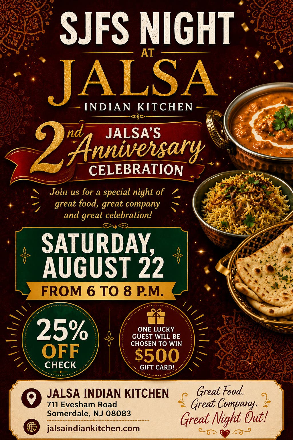 South Jersey Night at Jalsa Indian Kitchen