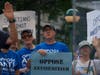 The march reached its final destination, City Hall Park, in lower Manhattan. Nearly 300 came to the rally. 