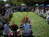 Descendants of Tainos, an indigenous group of the Caribbean, dance.