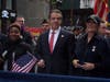 New York state governor Andrew Cuomo (center) marched on the parade.