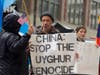 Protestors demonstrated outside the building hosting the China Conference: United States in Manhattan, New York. 