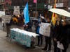 Protestors demonstrated outside the building hosting the China Conference: United States in Manhattan, New York. 