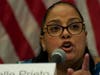 Gabrielle Prieto, a sex trafficking survivor, spoke about the trauma she endured when she was trafficked. After escaping her captors, she works as a member of Not On My Watch performing community outreach to educate people about human trafficking.