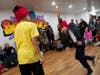 Bboy Electric Maddz, age 6, right, battled bboy Quake, left. Bboy Quake won the beginner level dance tournament.