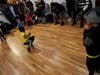 Bboy Treble, age 9, left, danced in the intermediate level battle, which he ultimately won.
