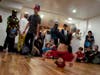 Bboy Kid Dynamite, right, performed a headspin in the finals of the advanced level dance tournament against bboy Rinto, who walked behind him.