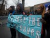 Members of the Flushing Interfaith Council, Justice for All, Uyghur Rally and Amnesty International’s Queens chapter marched  as part of the Chinese New Year parade to support Uyghur human rights.