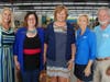 Director of Retail Operations Karen McElroy, County Commissioners Misty Servia and Betsy Benac, Manatee Habitat CEO Diana Shoemaker, and Manatee Habitat Board Chair Roger Arnholt gather to celebrate with the community.