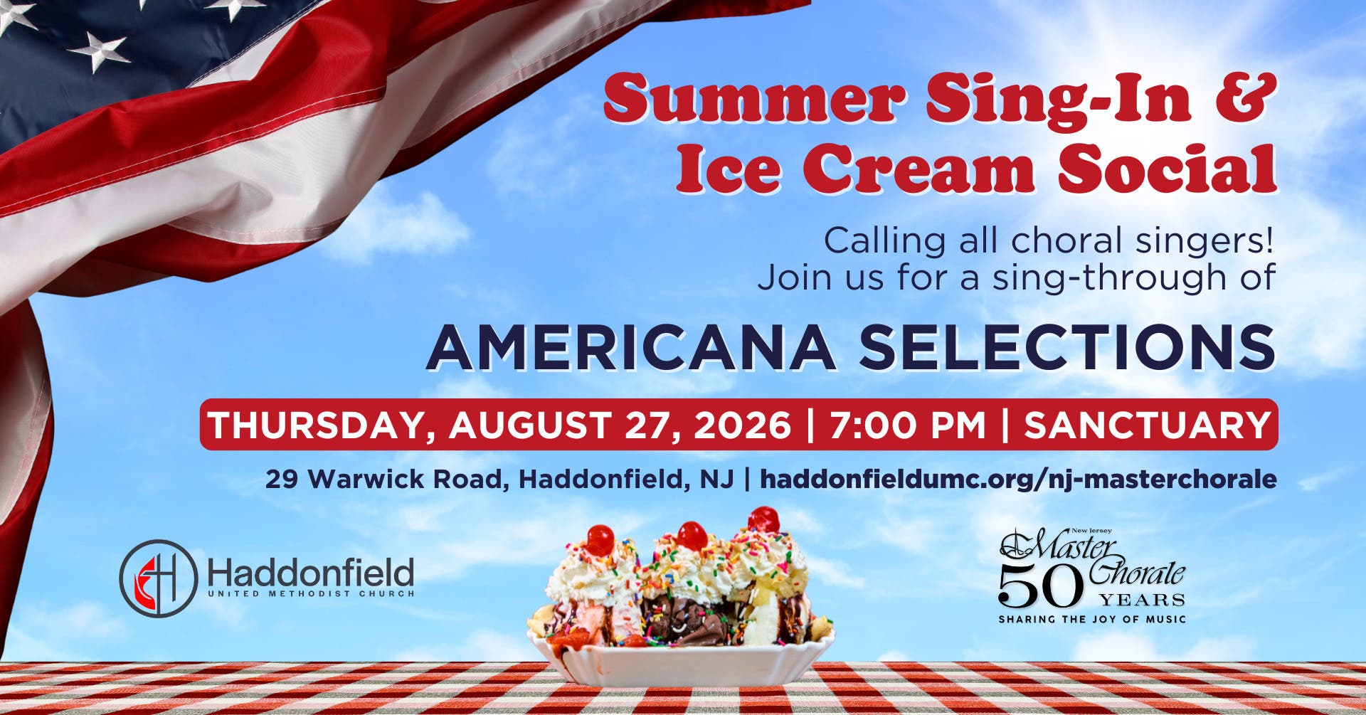 New Jersey MasterChorale Hosts Annual Summer Sing-In & Ice Cream Social in Haddonfield
