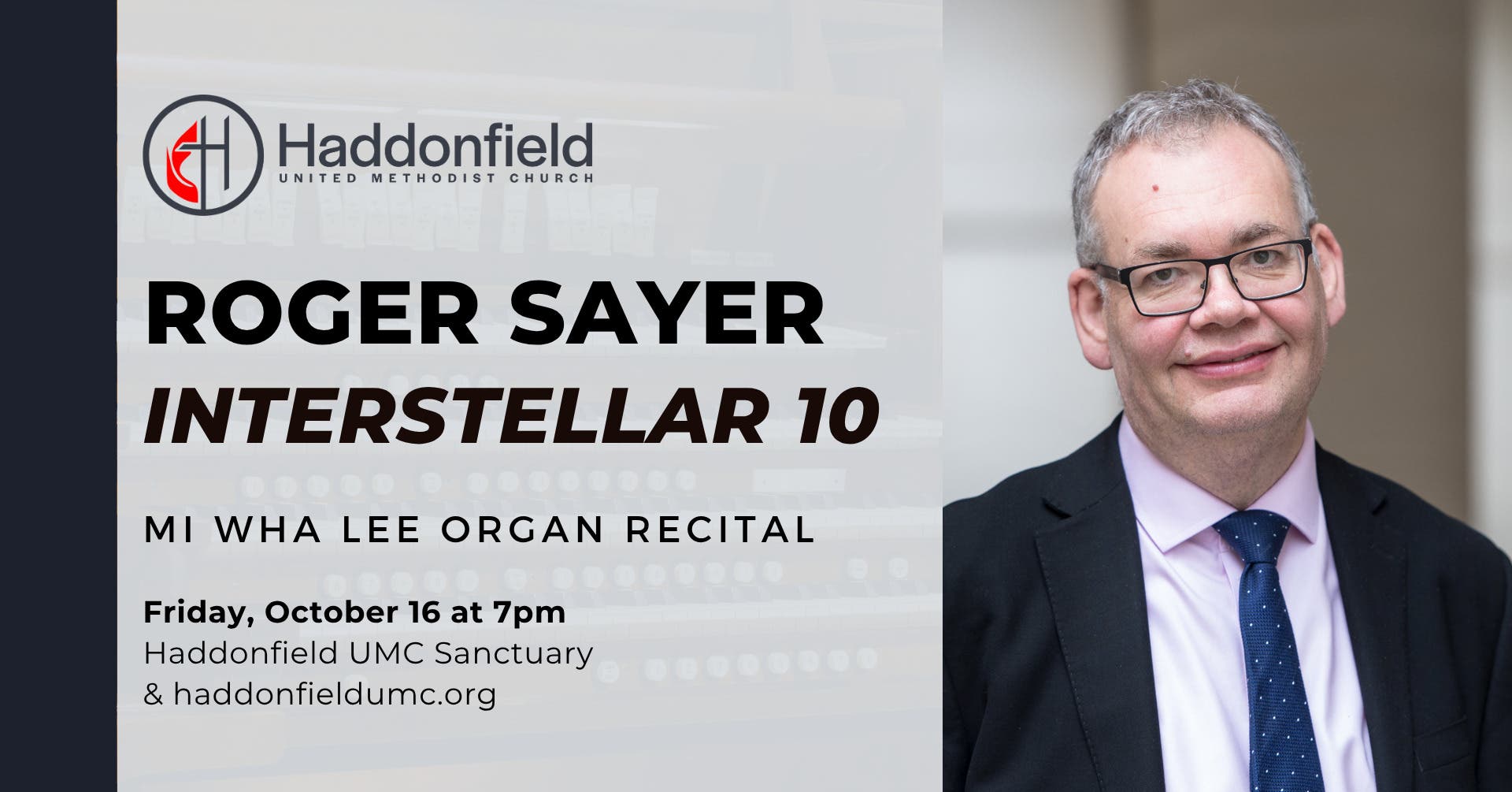 Free Concert: Original "Interstellar" Organist Roger Sayer Live in Haddonfield