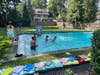 The bereaved Israeli children swimming in the pool