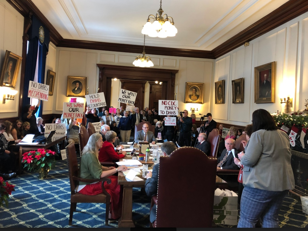 Crowded Executive Council meeting Wednesday at the Statehouse in Concord.