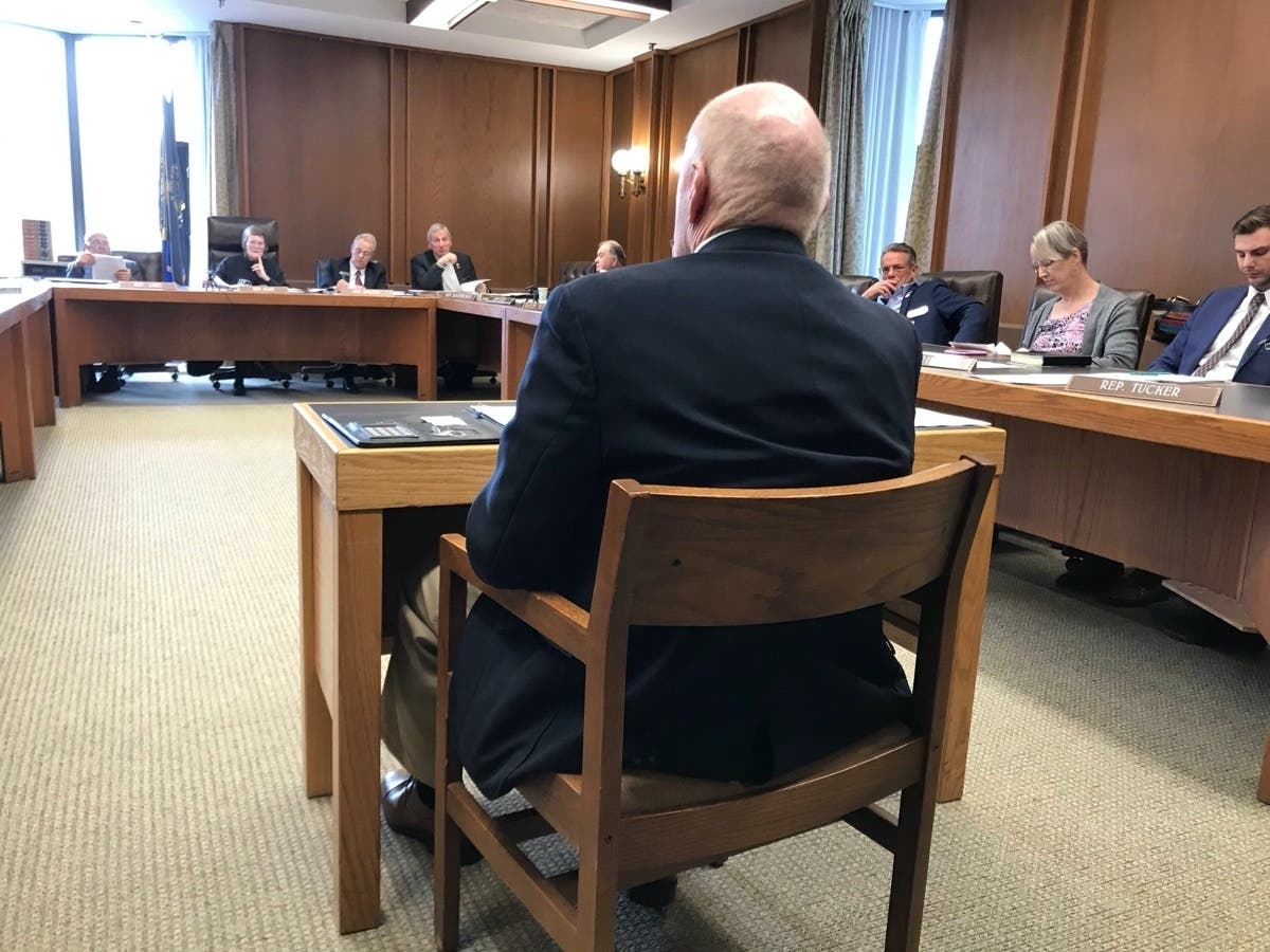 State Rep. Skip Cleaver, D-Nashua, explains his proposed 4.3 percent sales tax on electronic products to the House Ways and Means Committee on Jan. 15.