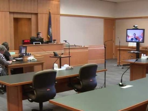 Superior Court Judge David Anderson presided last month in the lawsuit Democratic legislative leaders filed against Gov. Chris Sununu over spending of federal COVID-19 funds. It was held remotely with court officials present in court.