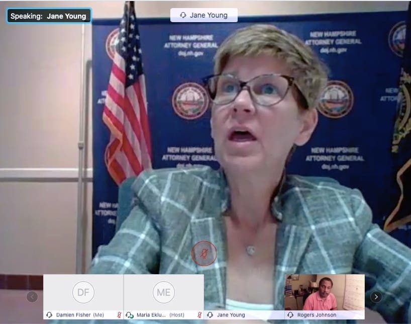 Deputy Attorney General Jane Young is pictured at Thursday's meeting of the Commission on Law Enforcement Accountability, Community and Transparency.