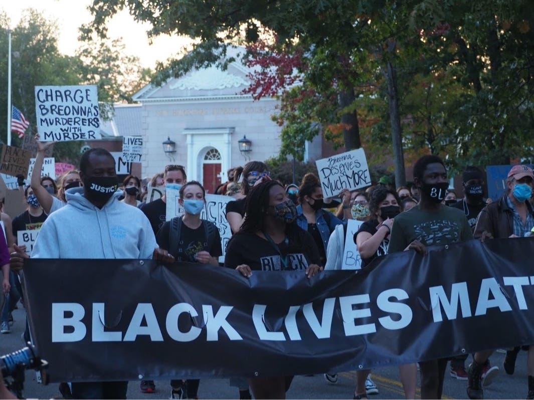 Rally in support of Breonna Taylor at the New Hampshire Supreme Court on Sept. 25 organized by Black Lives Matter groups in NH.