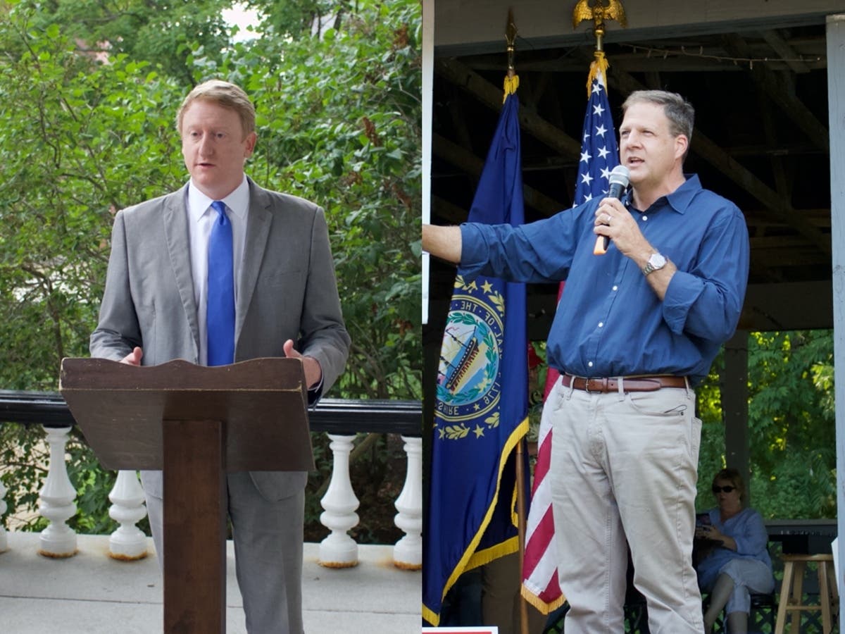 State Sen. Dan Feltes and Gov. Chris Sununu