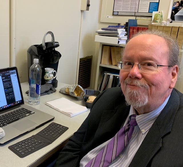 Garry Rayno is InDepthNH.org's State House Bureau Chief. He is pictured in the press room at the State House in Concord.