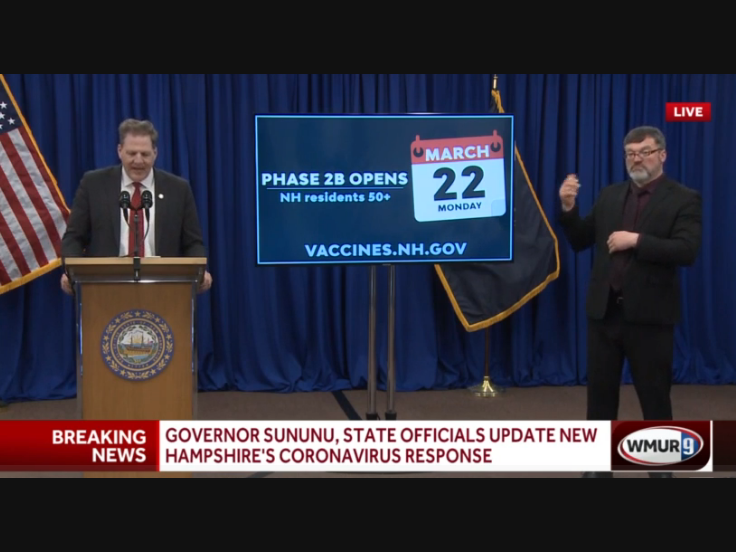 Gov. Chris Sununu is pictured at Thursday's news conference.