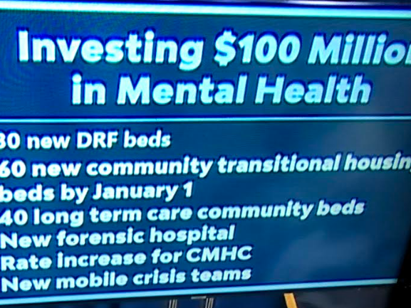 Screen shot from Gov. Sununu's press conference about investments in mental health
