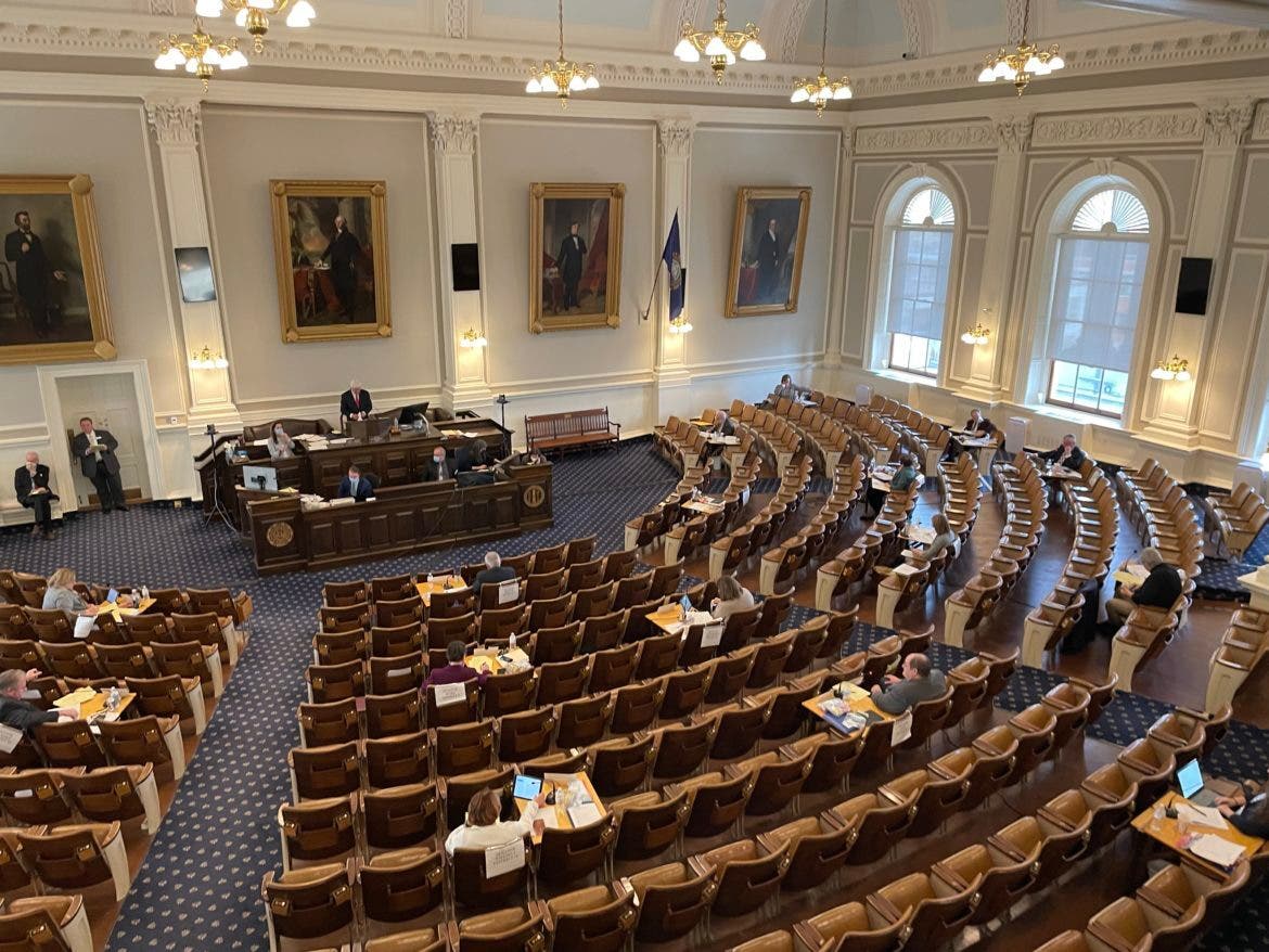 The Senate met in session Wednesday in Representatives Hall at the State House.