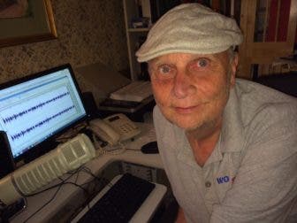 Roger Wood at his home studio in Portsmouth