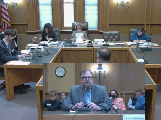 Rep. Keith Ammon, R-New Boston, testified on House Bill 1401 before the Senate Transportation Committee Tuesday.