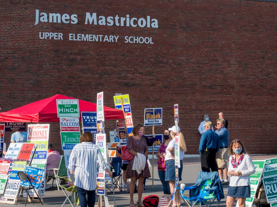 Voting in Merrimack on Sept. 8, 2020.