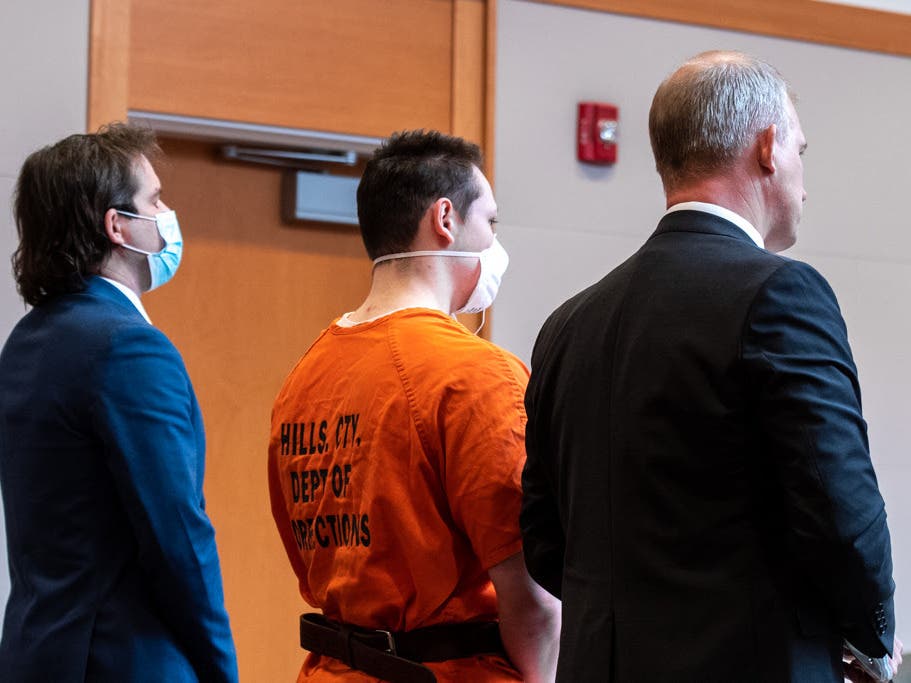 Jaiden Ciruzzi appeared in Hillsborough County Superior Court North on March 28, 2022, to enter a guilty plea in the 2017 shooting death of Ian Jewell. 