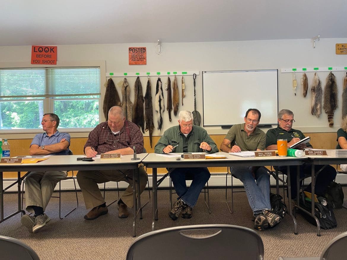Paula Tracy photo
 
The Fish and Game Commission met Tuesday in Holderness. Second from left is Fish and Game Executive Director Scott Mason.