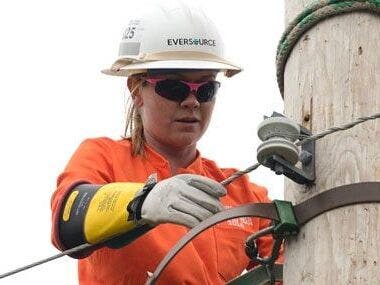 Eversource line worker in Manchester.