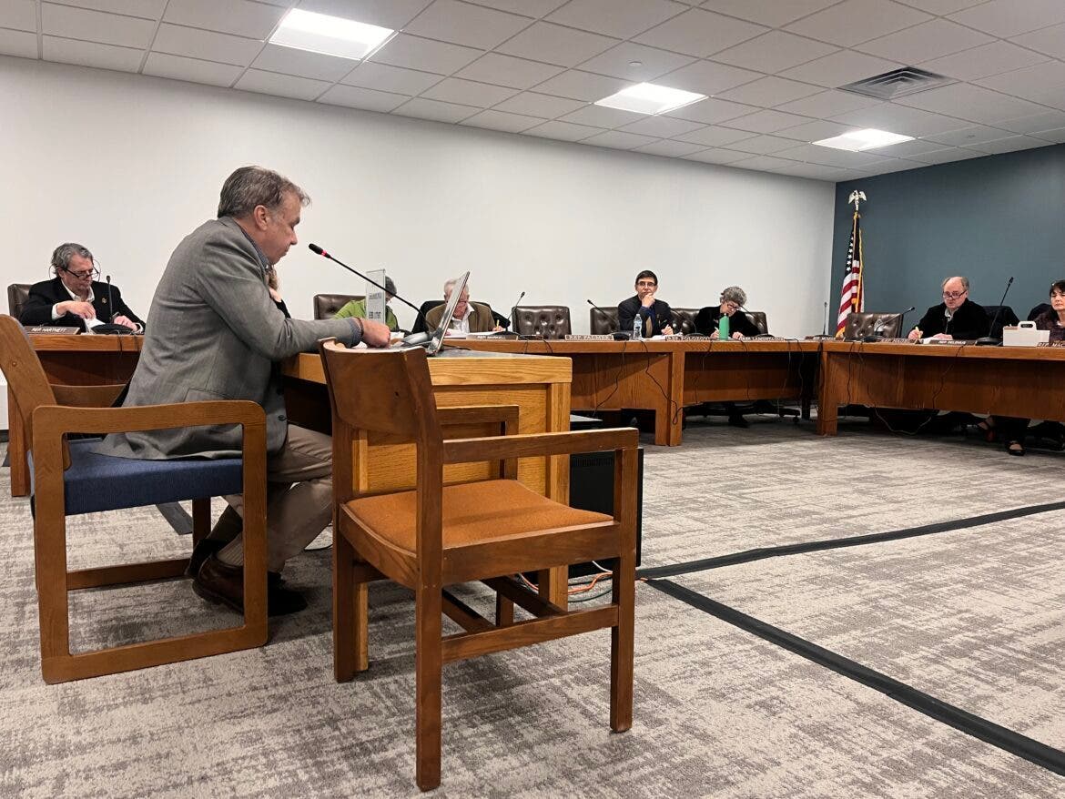 State Rep. Jim Kofalt, R-Wilton, testifies before the House Health, Human Services, and Elderly Affairs Committee in support of House Bill 1797 on Wednesday.