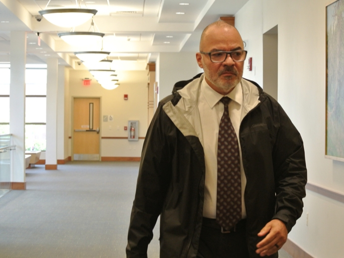 Victor Malavet is pictured entering Merrimack County Superior Court in Concord in 2024.