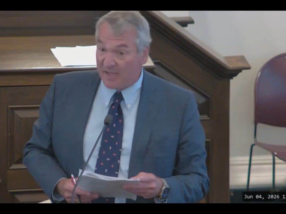 Rep. David Luneau, D-Hopkinton, speaks in opposition to House Bill 1300, which would have school budget cap votes in the next two general elections across the state.
