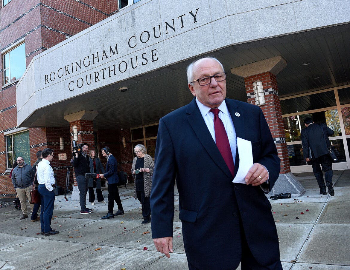 Geno Marconi leaves court after pleading guilty at a hearing at Rockingham County Superior Court in Brentwood on Oct. 31, 2025.
