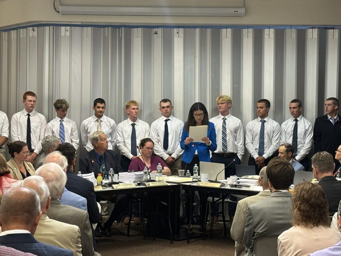 Trinity High Boys' Baseball Team honored for Div. 1 state championship at Wednesday's Governor and Executive Council meeting in Manchester.