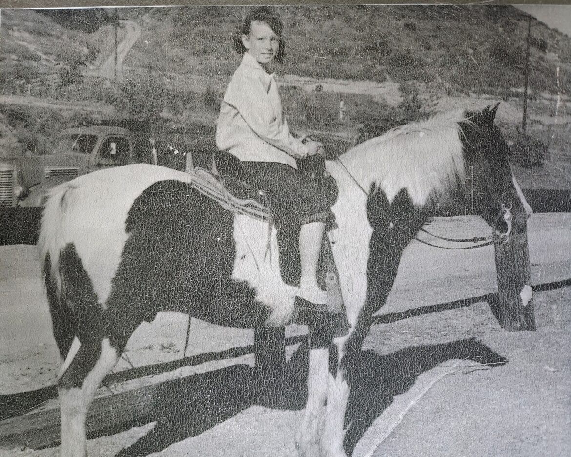 Valerie age 10 and Blackie the Wonder Horse