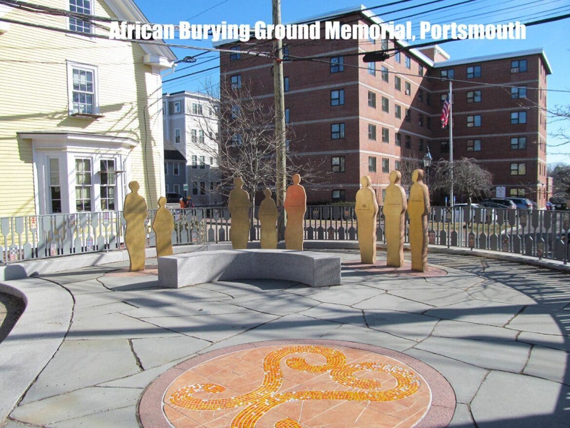 The African Burying Ground Memorial is located on Chestnut Street between Court and State streets in downtown Portsmouth. The memorial park sits on top of an 18th century gravesite containing almost 200 freed and enslaved African people.
