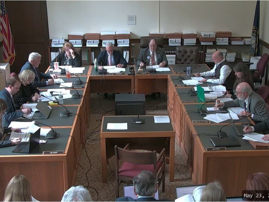 The Senate Finance Committee is pictured meeting May 23, 2025