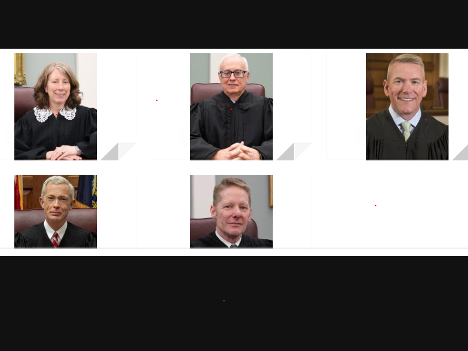 NH Supreme Court in turmoil: Top row from left are Justices Melissa Countway, Bryan Gould and Patrick Donovan. Bottom row from left are Gordon MacDonald and Daniel Will, who was confirmed to the Supreme Court in February.