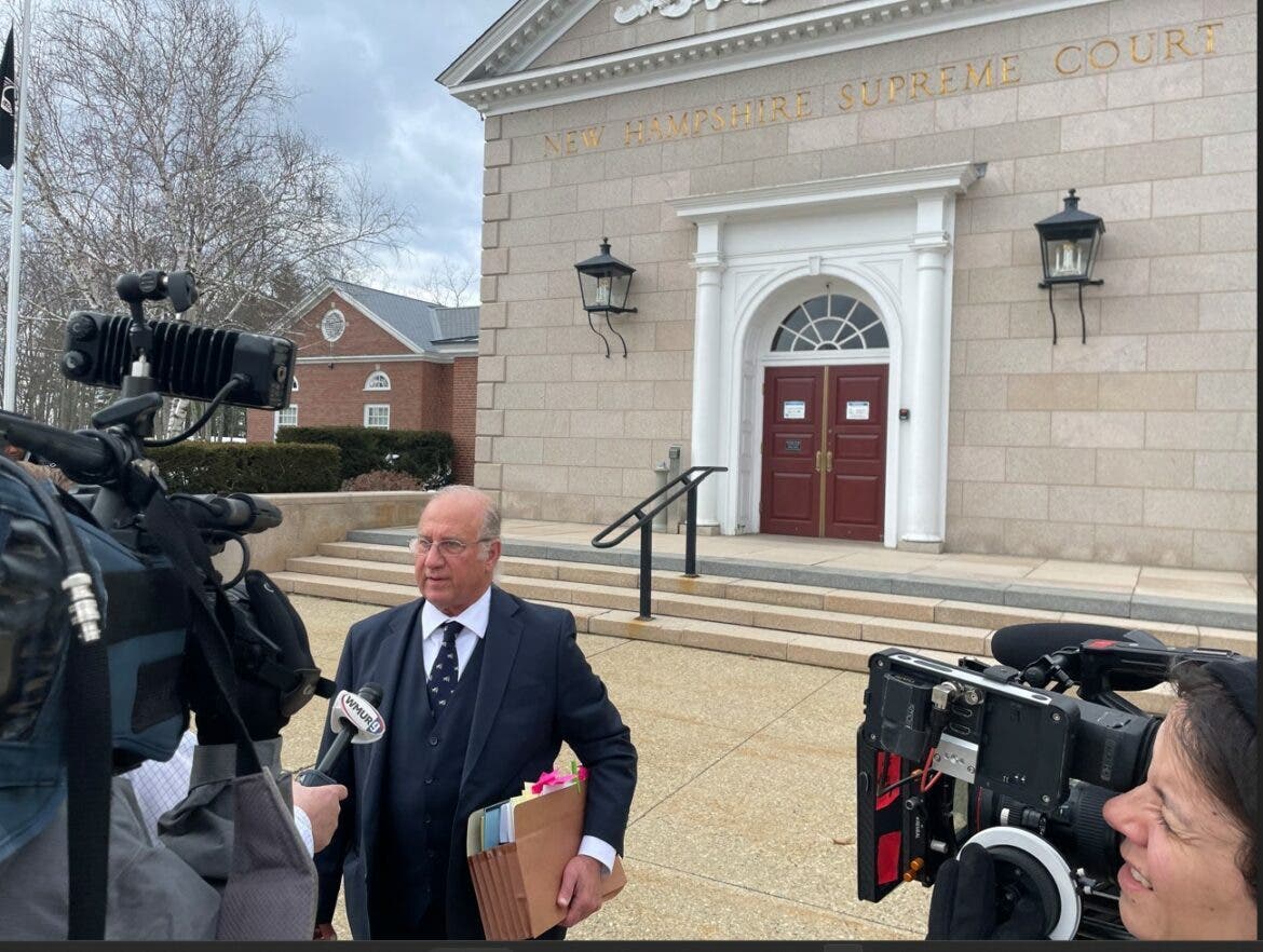 Attorney Mark Sisti is pictured in front of the NH Supreme Court for a hearing on an unrelated case in February of 2023 in this file photo.