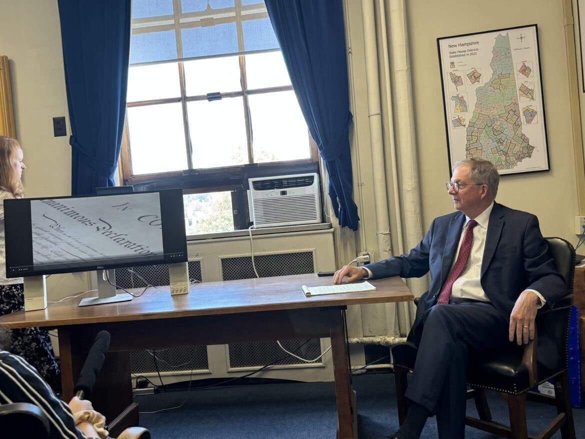 Secretary of State David Scanlan is pictured at the State House in June.