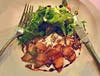 Buffalo Mozzarella and grilled peach salad