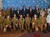 (Back row center from left to right) Yoel Strick, Bobby Cohen, Rabbi Peter Weintraub, FIDF National Director and CEO Maj. Gen. (Res.) Meir Klifi-Amir, and Yehuda Fox with a delegation of 20 IDF soldiers at the 2019 FIDF National NY Gala Dinner.