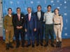 (from left to right) FIDF National Director and CEO Maj. Gen. (Res.) Meir Klifi-Amir, IAJF Chairman and FIDF National Board Member Shahram Yaghousbzadeh, and FIDF Chairman Rabbi Peter Weintraub, with IDF soldiers.
