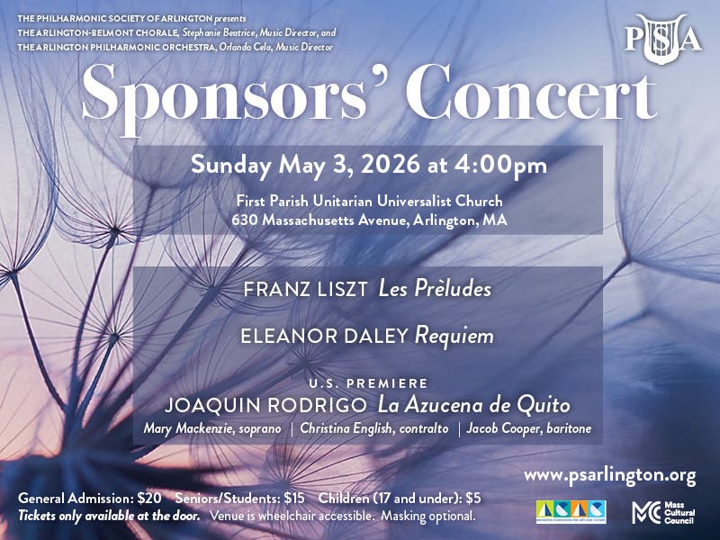 Sponsor's Concert- Philharmonic Society of Arlington
