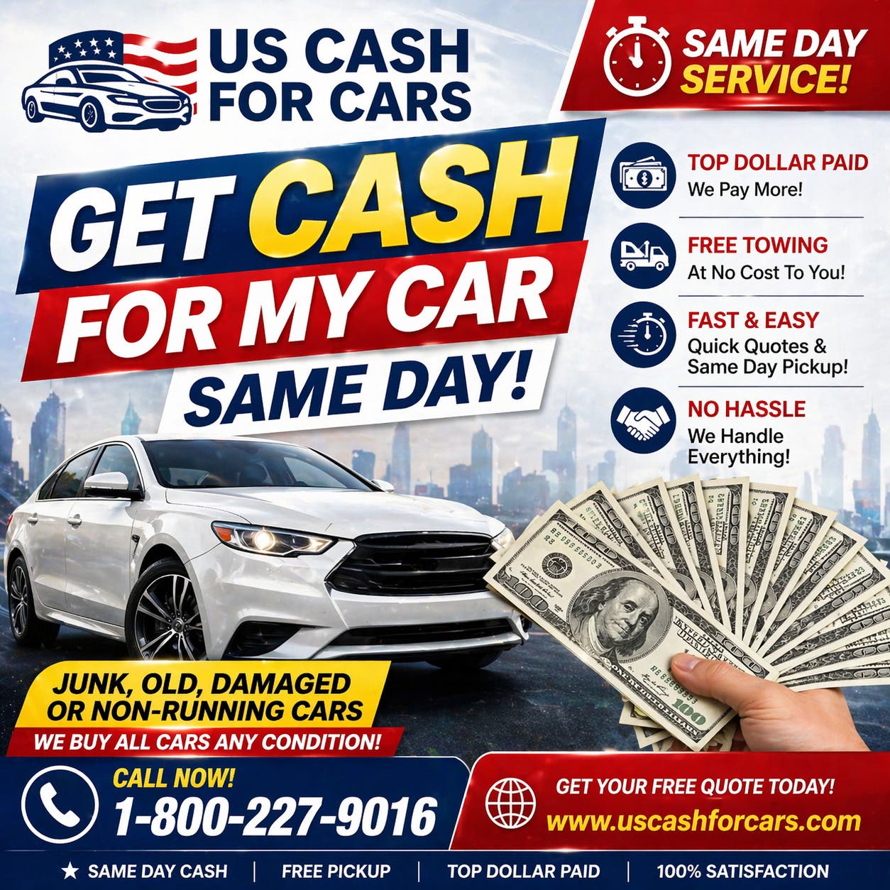 Get Cash For My Car – Same Day Top Dollar Paid!