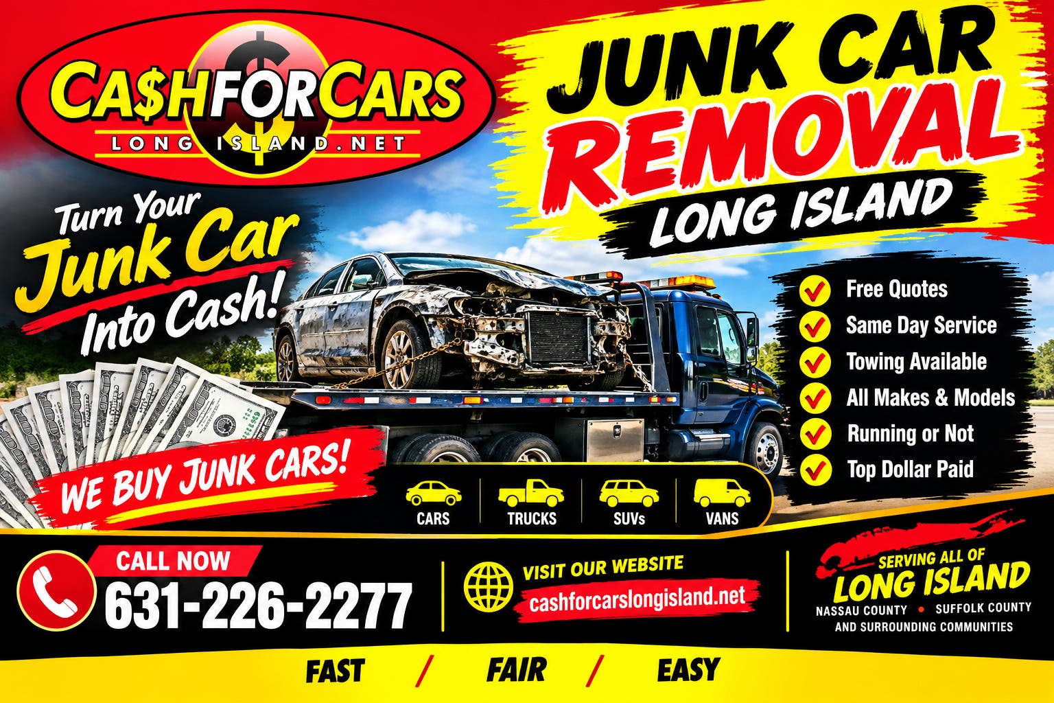Junk Car Removal On Long Island NY | 631-226-2277